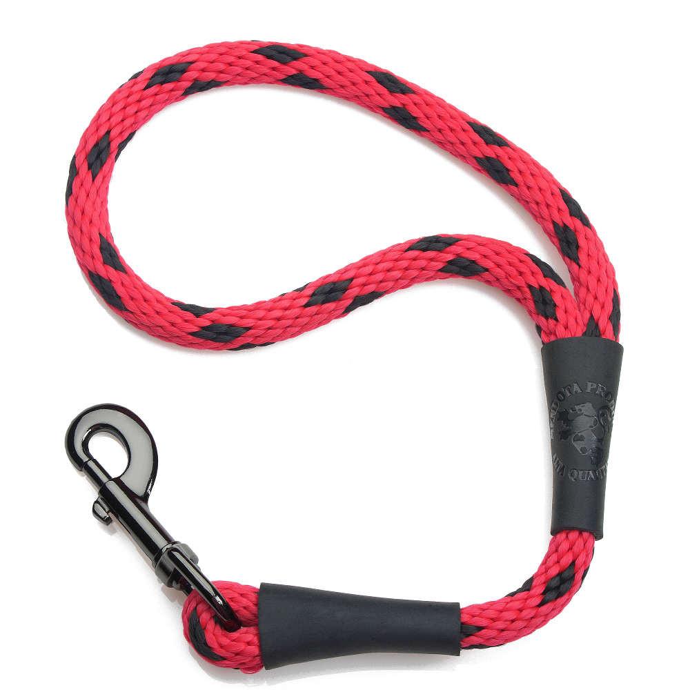 Mendota Traffic Clip Leash 1/2"x16" (13mm x 40cm) BLACK ICE RED