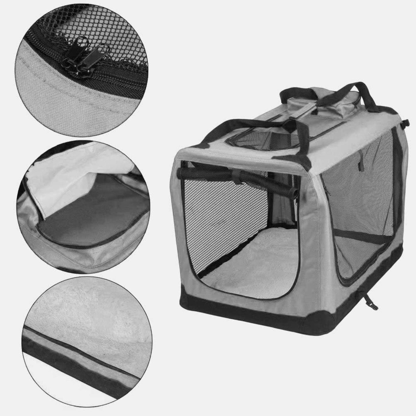 FLOOFI Portable Pet Carrier-Model 1-XL Size (Grey) FI-PC-146-KPT