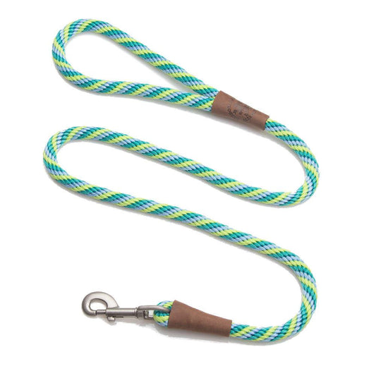 Mendota Clip Leash Small - lengths 3/8in x 4ft(10mm x1.2m) Made in the USA - Twist - Seafoam