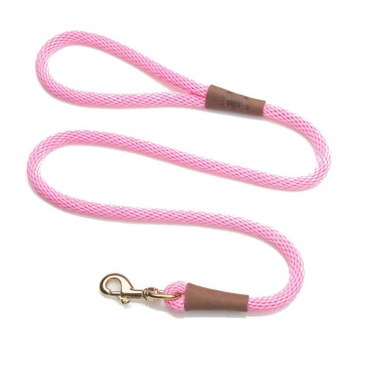 Mendota Clip Leash Small - lengths 3/8in x 6ft(10mm x1.8m) Made in the USA - Hot Pink