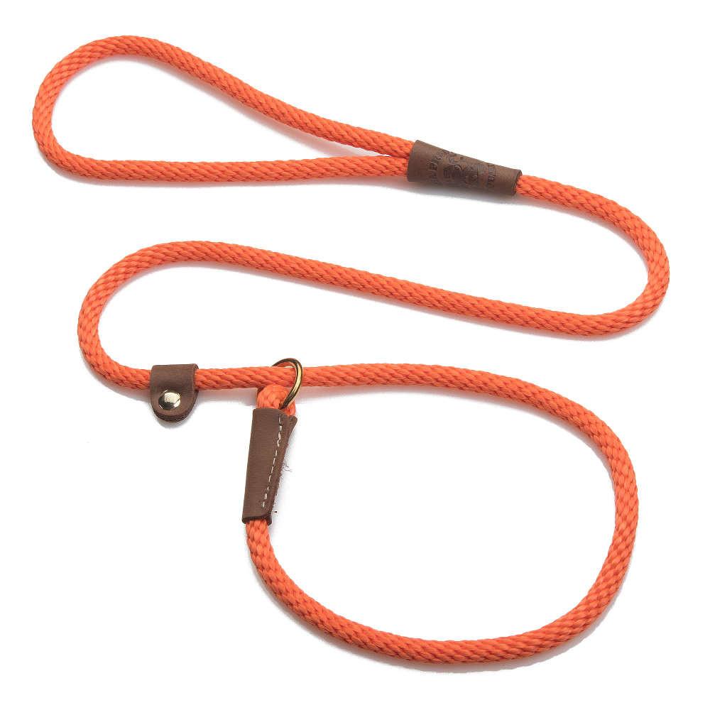 Mendota British Style Slip Leash - Length 1/2in x 4ft(13mm x 1.2m) - Orange