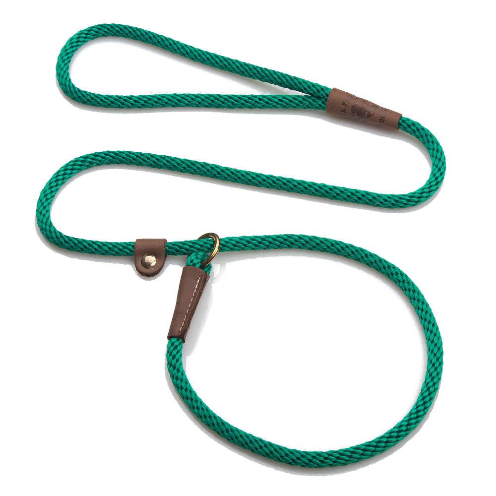 Mendota British Style Slip Leash - Length 1/2in x 4ft(13mm x 1.2m) - Kelly Green