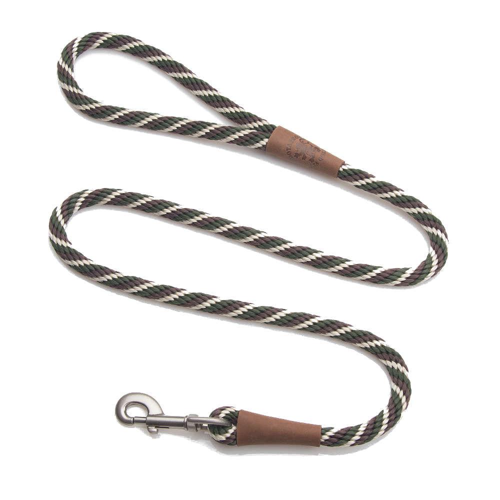 Mendota British Style Slip Leash - Length 1/2in x 4ft(13mm x 1.2m) - Twist - Woodlands