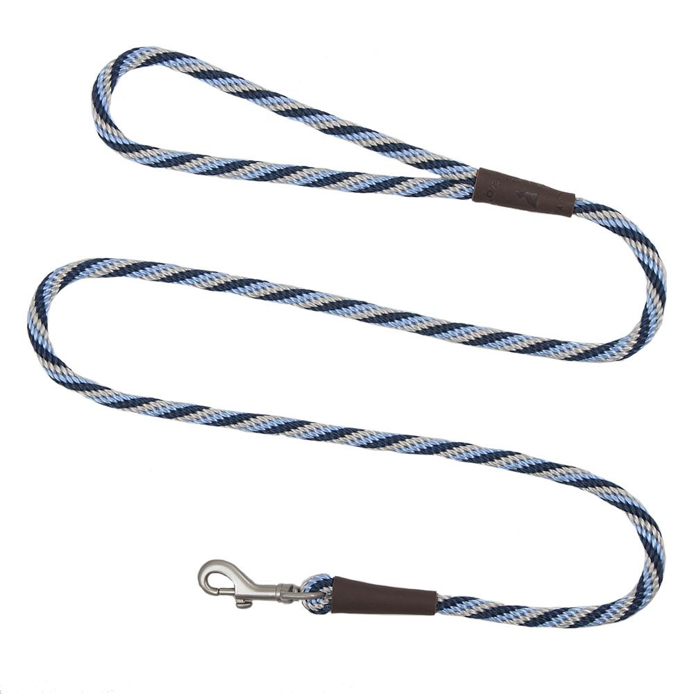 Mendota British Style Slip Leash - Length 1/2in x 4ft(13mm x 1.2m) - Twist Arctic Blue