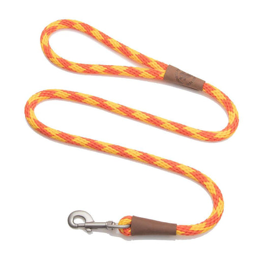 Mendota British Style Slip Leash - Length 1/2in x 4ft(13mm x 1.2m) - Diamond - Amber