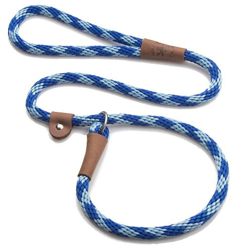 Mendota British Style Slip Leash - Length 1/2in x 4ft(13mm x 1.2m) - Diamond - Sapphire