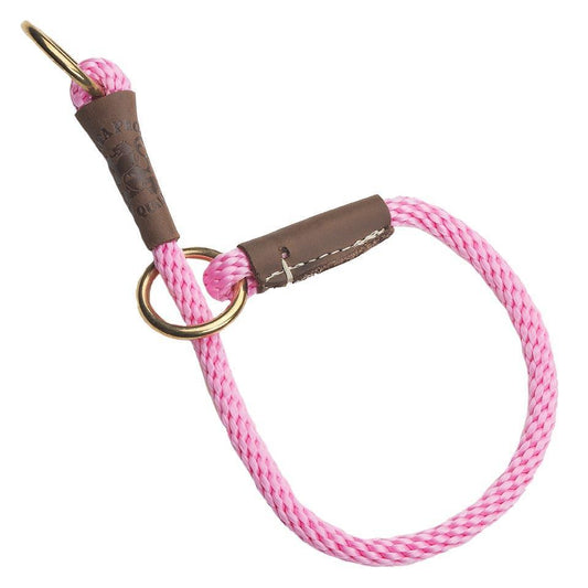 Mendota Products Dog Command Rope Slip Collar 22in (56cm) - Made in the USA - Hot Pink