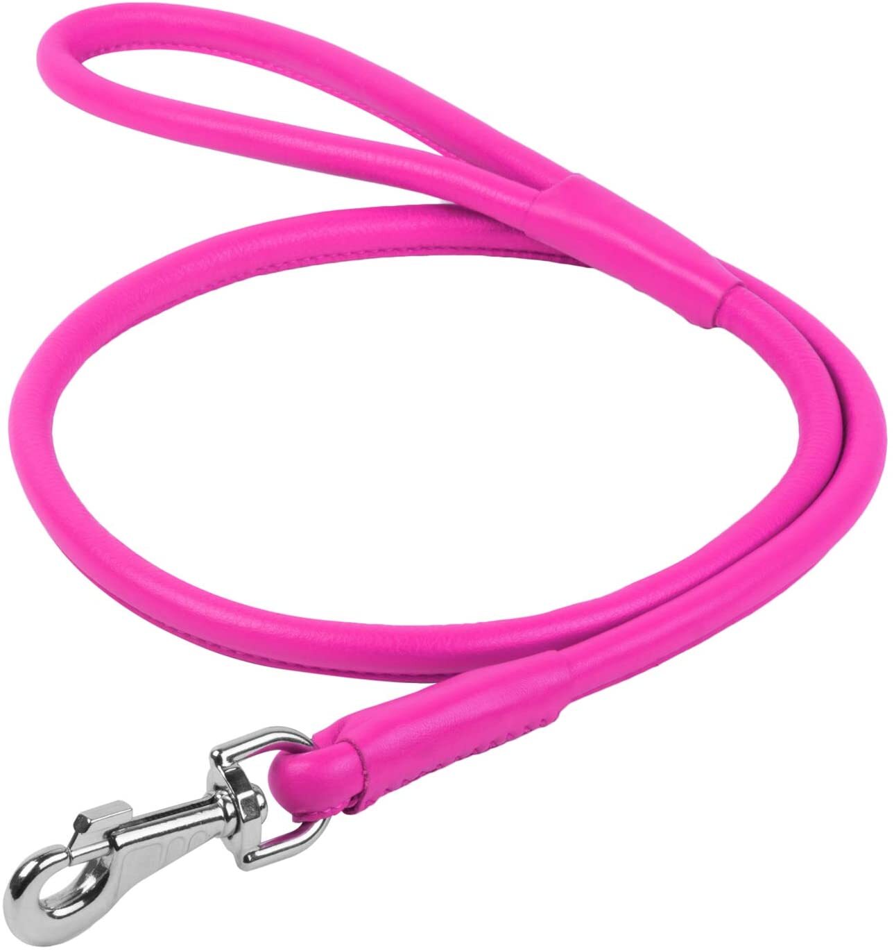 Waudog Leather Round Clip Leash W4MM - L183CM PINK