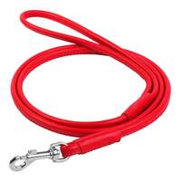 Waudog Leather Round Clip Leash W6MM - L183CM RED