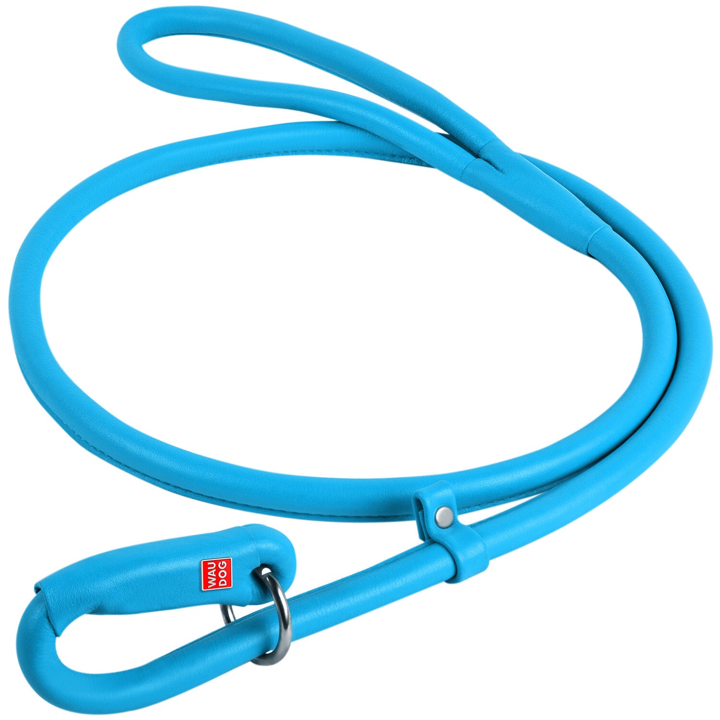 Waudog Leather Round Slip Leash W8MM- L183CM BLUE