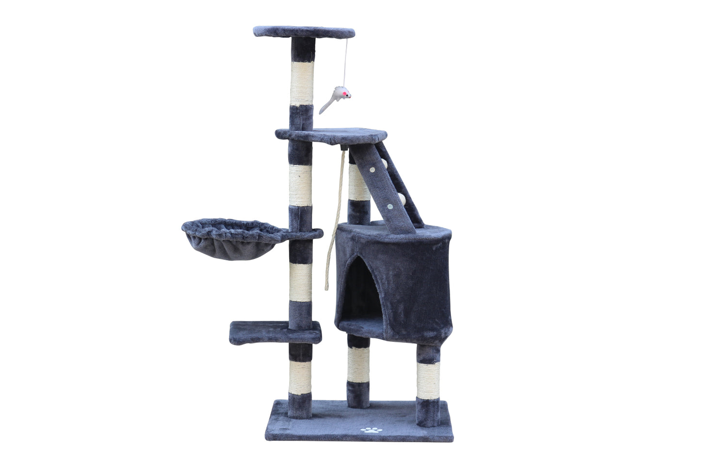 YES4PETS 120 cm Multi level Cat Kitten Scratching Post Tree-Grey