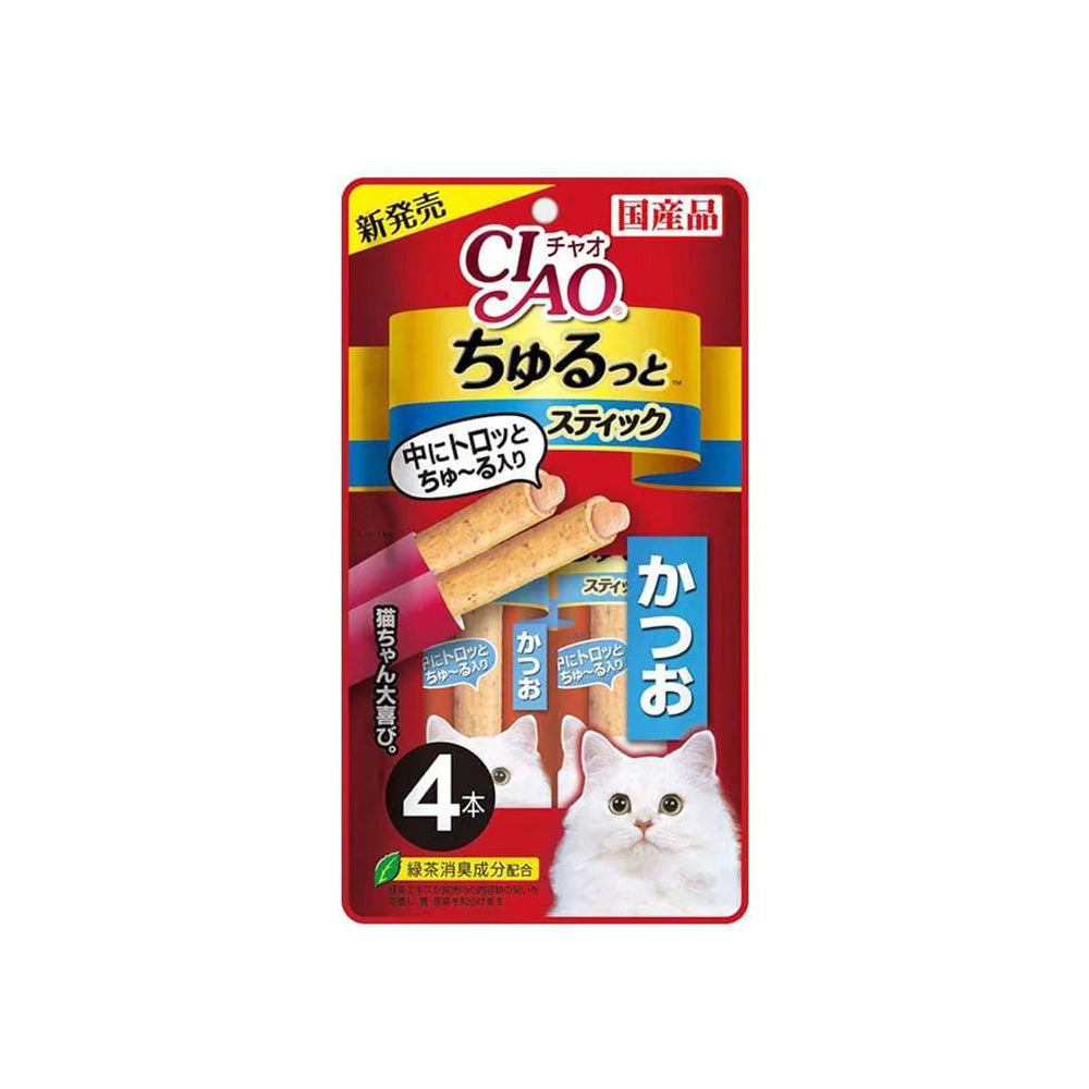 CIAO Churu Rolls Cat Wet Treat Skipjack Tuna Flavour- 12G X 4 CS-123 X6