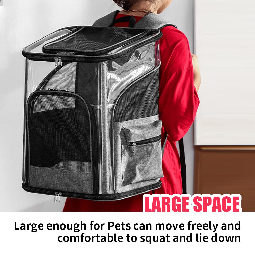 LIFEBEA Cat Pet Carrier Backpack - Dog Puppy Travel Space Carrier Bag - Intimate Design & Easy Access for Pets - Breathable & Soft Backpacks - Ideal Use for Outdoor Trip (L)