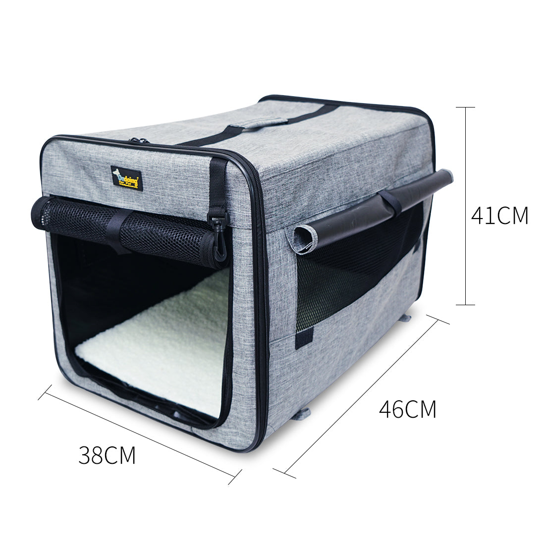 Pet Carrier Bag Soft Dog Crate Cage Kennel Tent House Foldable Portable Car Bed Grey 82*58*58CM